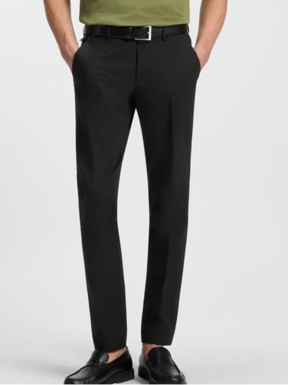 HUGO Black Pants with White and Tan Trim